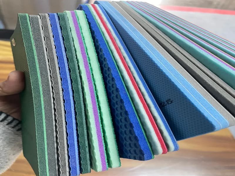 PVC flooring thickness sample pieces